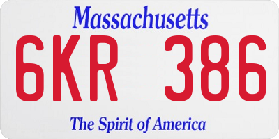 MA license plate 6KR386