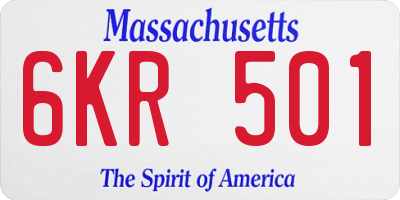 MA license plate 6KR501
