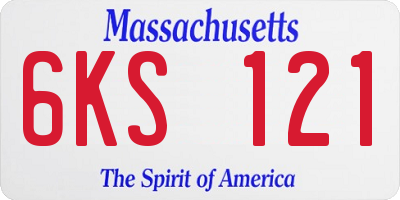 MA license plate 6KS121
