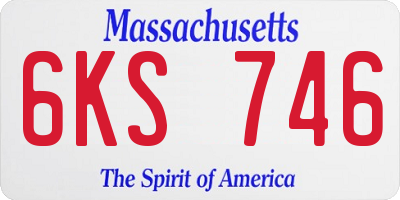 MA license plate 6KS746