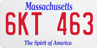 MA license plate 6KT463