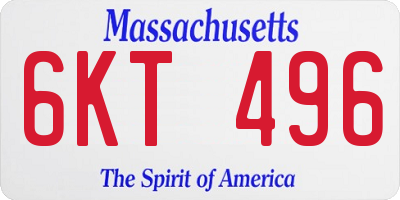 MA license plate 6KT496