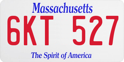 MA license plate 6KT527