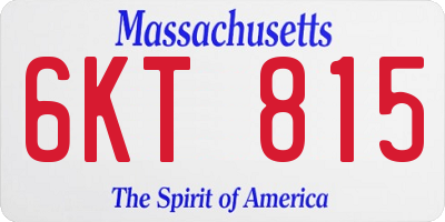 MA license plate 6KT815