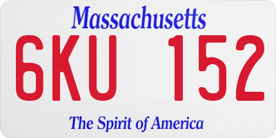 MA license plate 6KU152