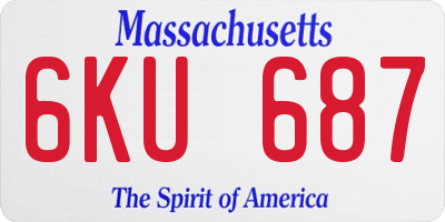 MA license plate 6KU687