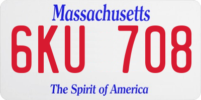 MA license plate 6KU708