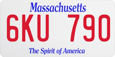 MA license plate 6KU790
