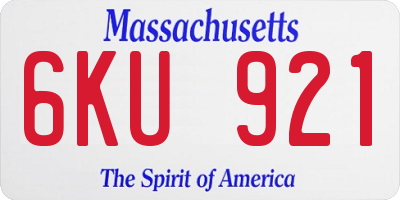 MA license plate 6KU921