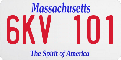 MA license plate 6KV101