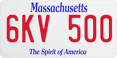 MA license plate 6KV500