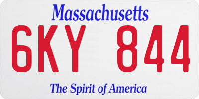 MA license plate 6KY844