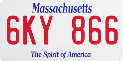 MA license plate 6KY866