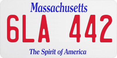 MA license plate 6LA442
