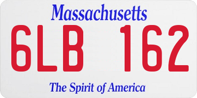 MA license plate 6LB162