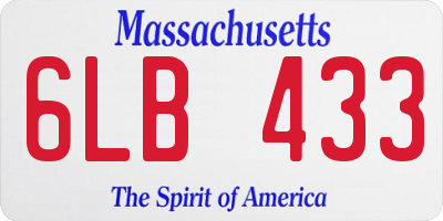 MA license plate 6LB433