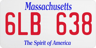 MA license plate 6LB638