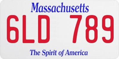 MA license plate 6LD789