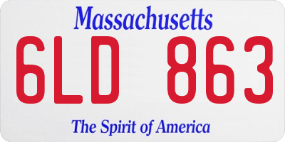 MA license plate 6LD863