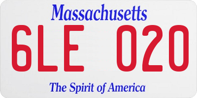 MA license plate 6LE020
