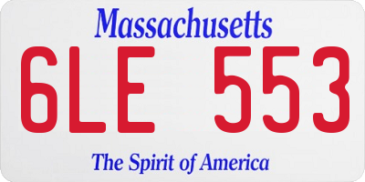 MA license plate 6LE553