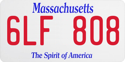 MA license plate 6LF808
