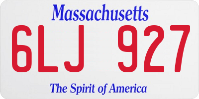 MA license plate 6LJ927