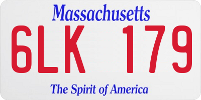 MA license plate 6LK179