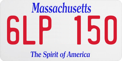 MA license plate 6LP150