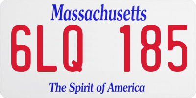 MA license plate 6LQ185