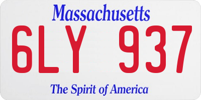 MA license plate 6LY937