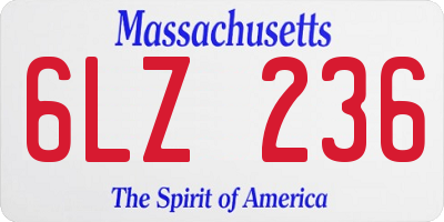 MA license plate 6LZ236