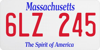 MA license plate 6LZ245