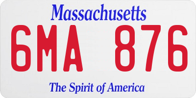 MA license plate 6MA876