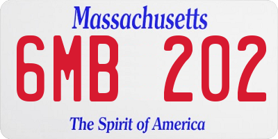 MA license plate 6MB202