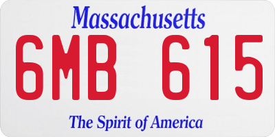 MA license plate 6MB615