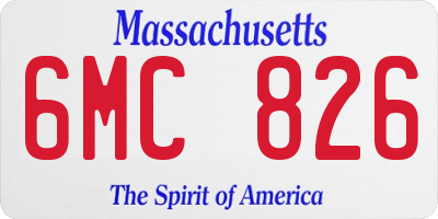 MA license plate 6MC826