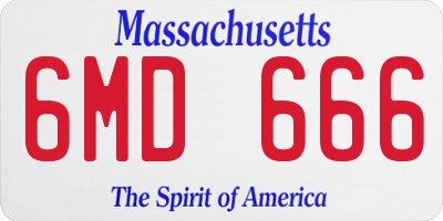 MA license plate 6MD666