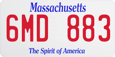 MA license plate 6MD883