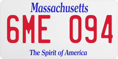 MA license plate 6ME094