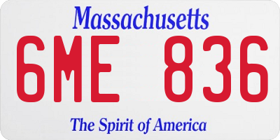 MA license plate 6ME836