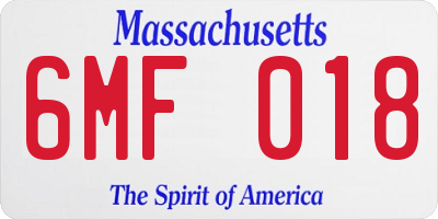 MA license plate 6MF018
