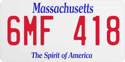 MA license plate 6MF418