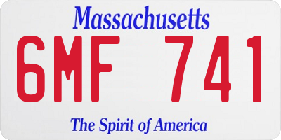 MA license plate 6MF741