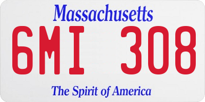 MA license plate 6MI308