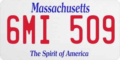 MA license plate 6MI509