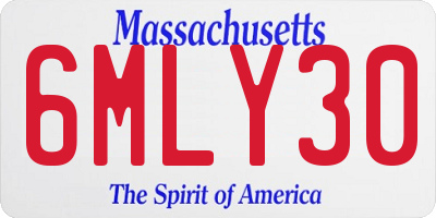 MA license plate 6MLY30