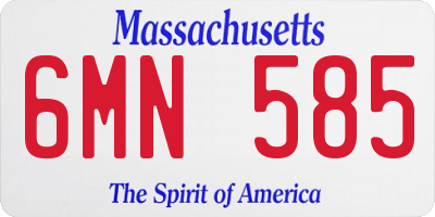 MA license plate 6MN585