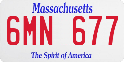 MA license plate 6MN677