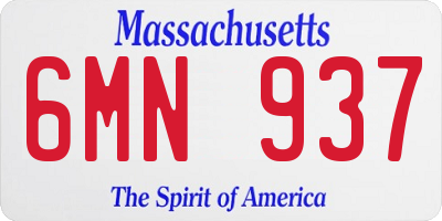 MA license plate 6MN937